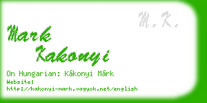 mark kakonyi business card