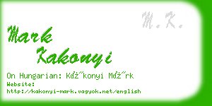 mark kakonyi business card